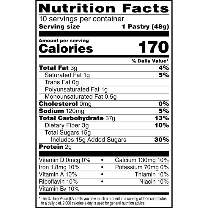 Cherry pop tart nutrition facts