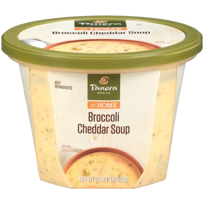 Nutrition facts for panera broccoli cheddar soup