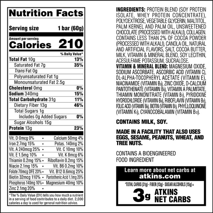 Chocolate chip cookie dough nutrition facts