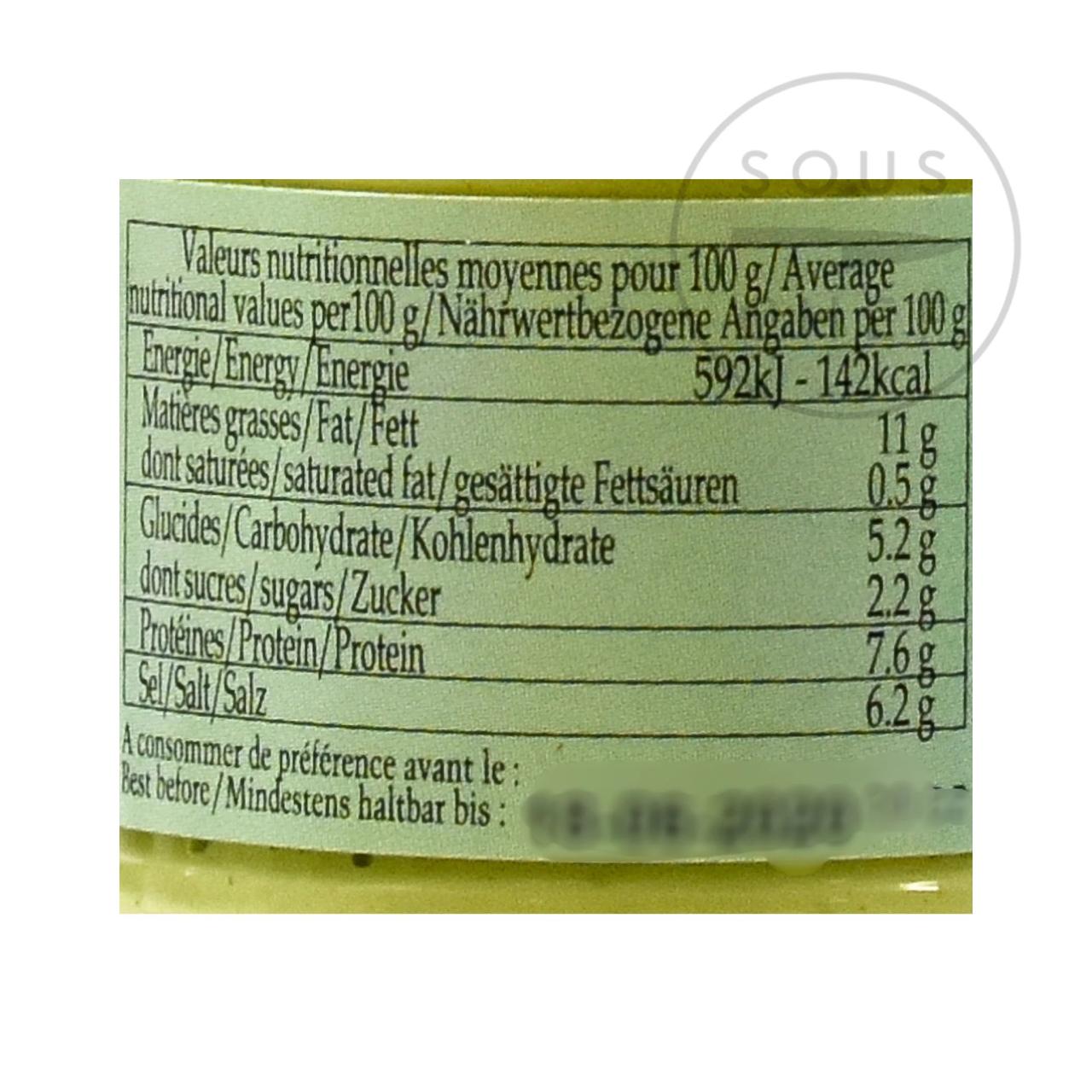 Nutrition facts dijon mustard